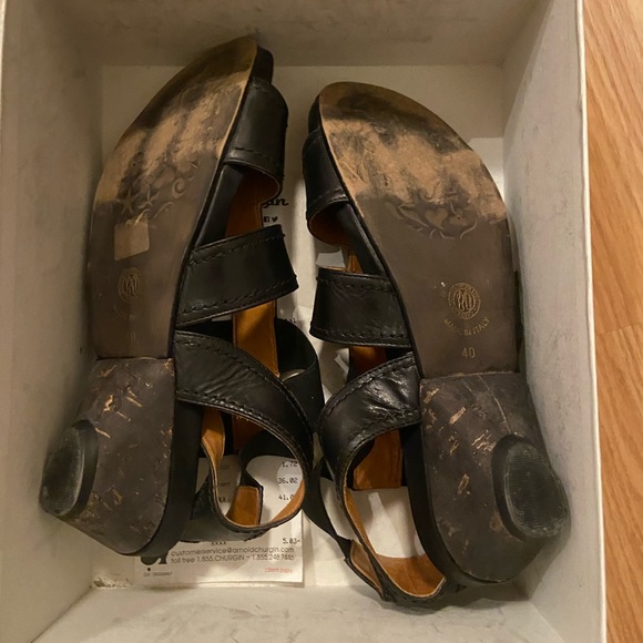 Semi-wedge Italian leather sandals - Picture 6 of 9